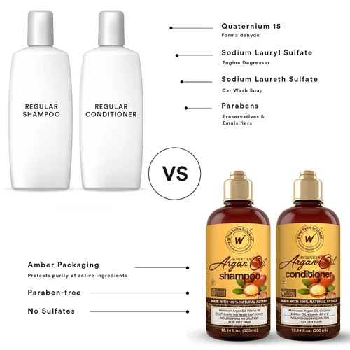 Vista 7 de WOW Skin Science Champú y acondicionador de aceite de argán marroquí 16.9 oz
