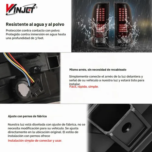Vista 7 de Winjet Luces traseras LED para [2007-2013 Chevy Silverado 1500] [2007 2008 2009 2010 2011 2012 2013 2014 Silverado 2500/3500] Luces traseras LED
