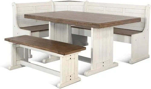 Vista 6 de Sunny Designs Juego de rincón de desayuno de madera maciza (gris alpino)