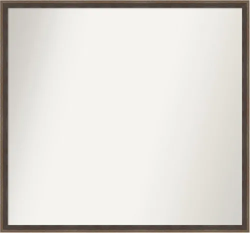 Vista 114 de Amanti Art Brown Bathroom Mirror for Over Sink, 21x33 Custom Made Hardwood Wedge Mocha Rectangle Vanity Mirror, Large Modern Wood Frame, Hangs
