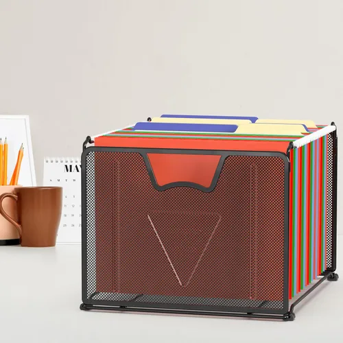 Vista 4 de Organizador de malla para archivos colgante de SimpleHouseware, color negro