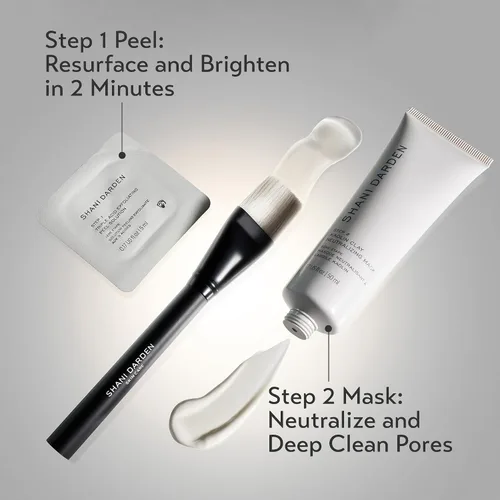 Vista 8 de SHANI DARDEN SKIN CARE Exfoliante Triple Ácido, Exfoliante Facial de 2 Pasos con Ácidos Mandélico, Láctico y Glicólico, Mascarilla Neutralizante