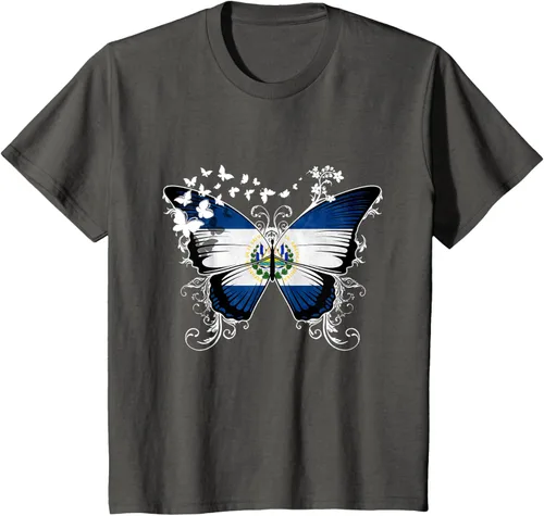 Vista 44 de Camiseta Salvadoreña Bandera El Salvador, Negro