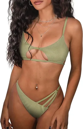 Vista 15 de ZAFUL Conjunto de bikini sexy de dos piezas para mujer 2-Multicolor