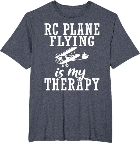 Vista 14 de RC Plane Flying is My Therapy RC Plane T-Shirt Asphalt Grey