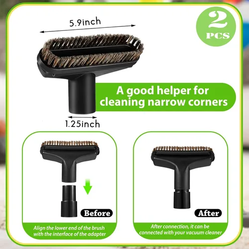 Vista 2 de Honoson 2 accesorios de cepillo de vacío de pelo de caballo de 1-1/4