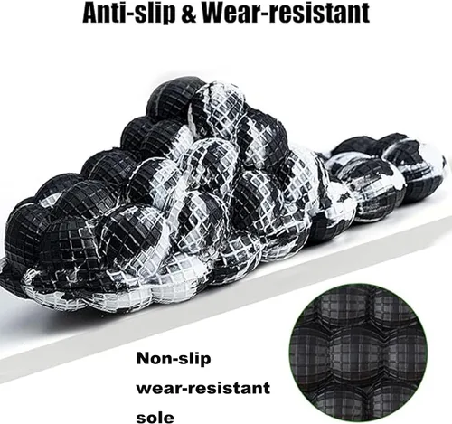 Vista 2 de Mukinrch - Pantuflas de masaje con burbujas para mujeres y hombres, divertidas pantuflas de lichi antideslizantes, para gimnasio, casa, ducha