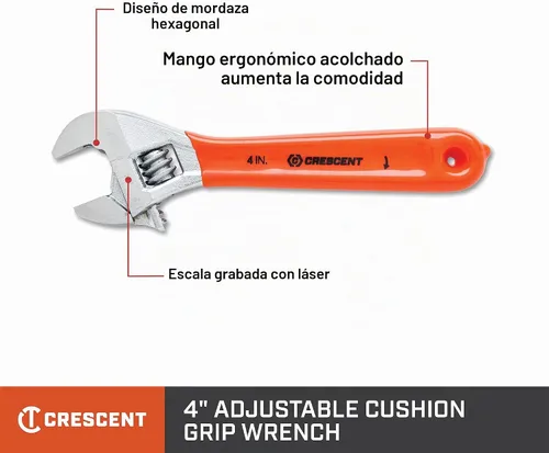 Vista 2 de Crescent 4" Llave de Empuñadura de Almohadilla Ajustable - Tarjetado - AC24CVS