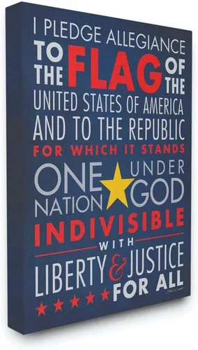 Vista 4 de The Kids Room by Stupell The Pledge of Allegiance - Placa de pared de arte textual, 11 x 0.5 x 15, fabricada con orgullo en Estados Unidos