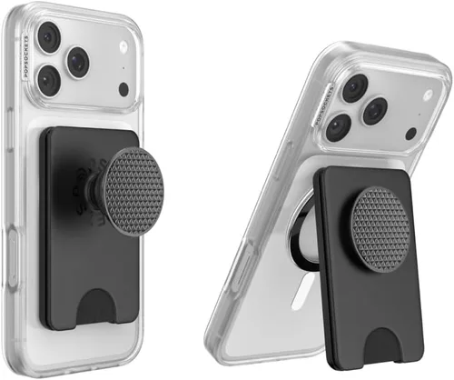 Vista 12 de Cartera para teléfono PopSockets con patada expandible, tarjetero para teléfono - Negro