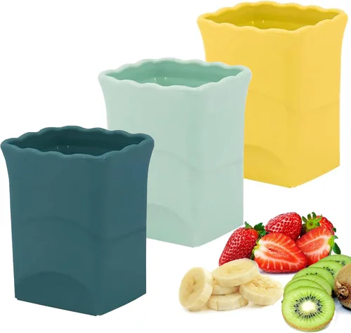 Vista 7 de 2 tazas para cortar fresas: taza para cortar frutas para fresa, huevo, plátano, champiñones, pepino, kiwi y ensalada de verduras, cortador