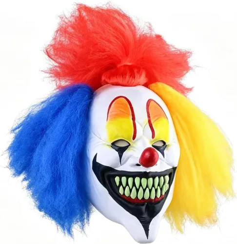 Vista 2 de Máscara de payaso aterrador de Halloween para adultos