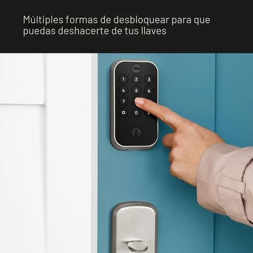 Vista 3 de Yale Assure Lock 2 - Cerradura con teclado y Bluetooth con palanca Norwood en cuero negro satinado