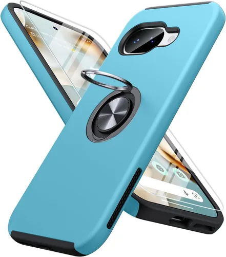 Vista 47 de JAME Funda delgada para Google Pixel 7 Pro, soporte de anillo a prueba de Azul