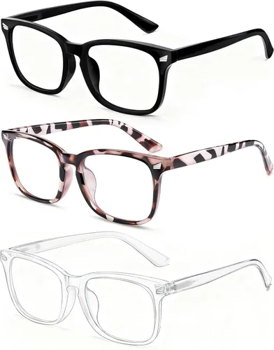 Vista 32 de Lentes de luz azul para mujeres y hombres 99% de bloqueo de luz azul para computadora, juegos, televisión, pantalla de teléfono, marco cuadrado