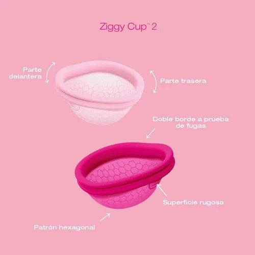 Vista 6 de INTIMINA Ziggy Cup 2 - Disco menstrual reutilizable extrafino, copa menstrual con diseño de ajuste plano, anillo de copas menstruales, productos