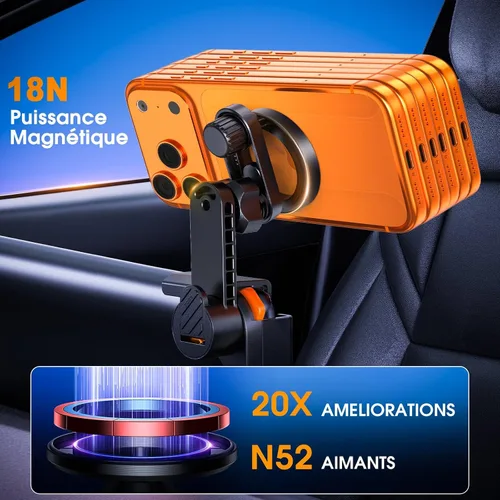 Vista 2 de Soporte para teléfono Tesla, sin necesidad de pegamento, para soporte de teléfono magnético MagSafe para salpicadero de coche para Tesla Model Y