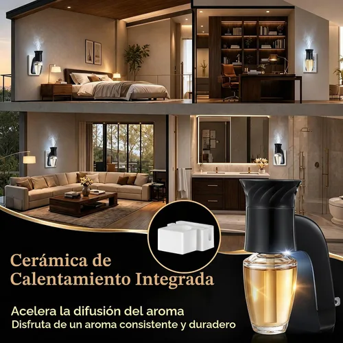 Vista 6 de Hohean 2 Pack Wall Fragrance Plug Compatible with Bath & Body Works, Black Certificado ETL con luz nocturna, enchufe giratorio y aroma ajustable