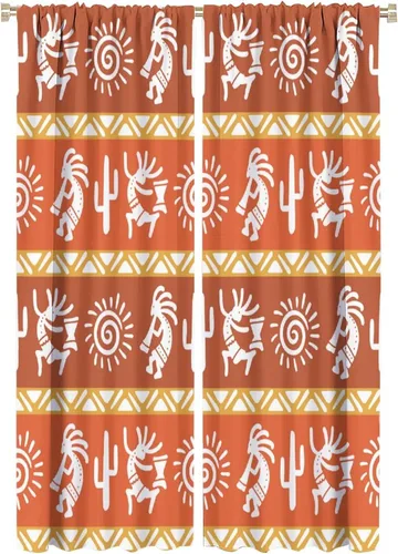 Vista 27 de Kokopelli - Cortinas opacas para cocina, decoración de sala de estar, dormitorio, 21 x 45 pulgadas, 2 paneles