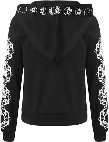 Vista 2 de Kampf Sudadera medieval vintage para mujer, para Halloween, cosplay, fiesta, estilo gótico, steampunk, con capucha, ajuste holgado