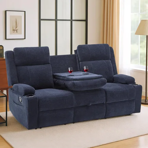 Vista 13 de Sofá biplaza reclinable manual, sofá reclinable de 2 plazas