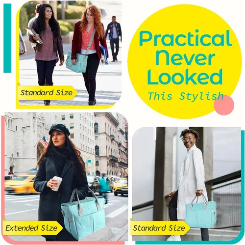 Vista 2 de KIPBELIF Cute&Classy Bolsas de almuerzo aisladas espaciosas para mujeres - Bolsa de mano grande elegante y funcional para adultos para trabajo