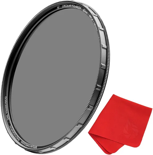Vista 5 de 39mm X2 CPL Filtro Circular Polarizante para Lentes de Cámara - Vidrio Óptico AGC Polarizador Filtro con Paño para Lentes - MRC8 - Recubrimientos