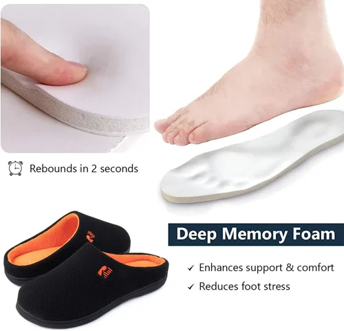 Vista 4 de Pantuflas RockDove para hombre de espuma viscoelástica, dos tonos