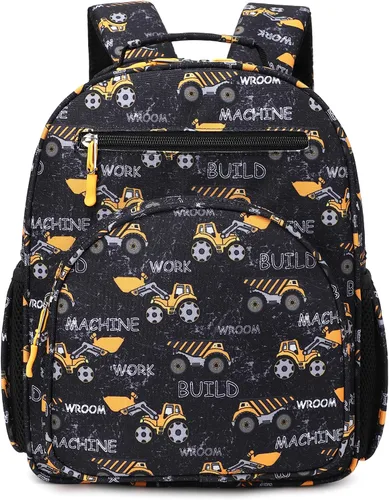 Vista 17 de abshoo Lindas mochilas ligeras para niños de 4 a 8 años de edad (coches negro)
