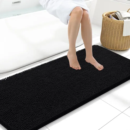Vista 19 de Arotive Alfombras de baño de felpilla extrasuaves y absorbentes, de 24 x 16 pulgadas, lavables a máquina, parte trasera de goma antideslizante