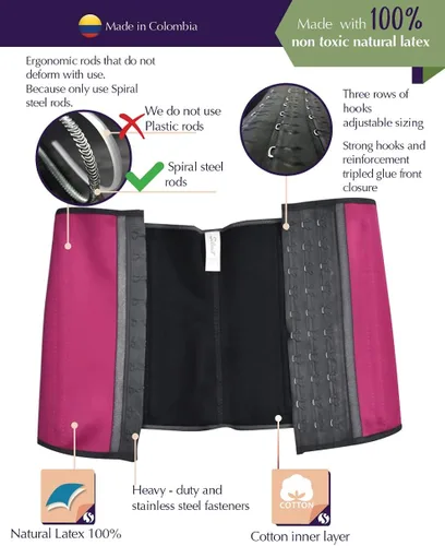 Vista 5 de Siluet Colombian Waist Trainer for Women F20NF21 100% Natural Latex Underbust Waist Corsets Waist Cincher