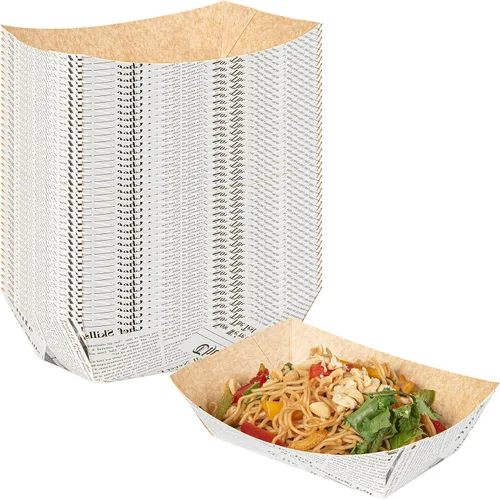 Vista 46 de Restaurantware -Bio Tek - Bandejas de alimentos de 2 onzas, 400 bandejas de papel desechables para alimentos, resistentes, a prueba de grasa, botes