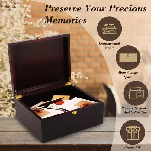 Vista 4 de Tree of Life - Caja de recuerdos de madera, cajas decorativas de madera con tapas/cajas de recuerdo con tapas, cajas de almacenamiento decorativas