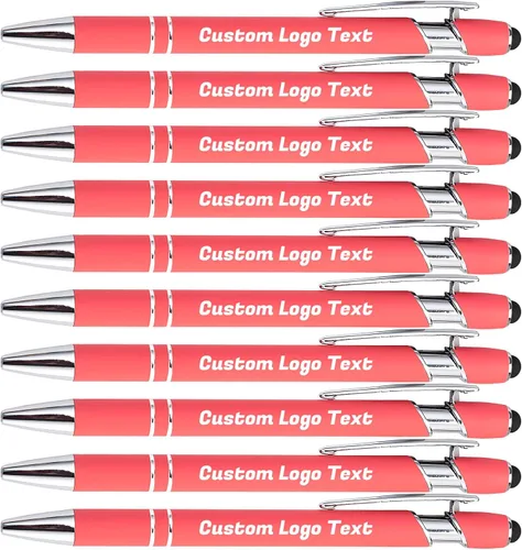 Vista 8 de Bolígrafos personalizados con nombre, texto, logotipo, bolígrafo personalizado para eventos de oficina de negocios con lápiz óptico para pantalla