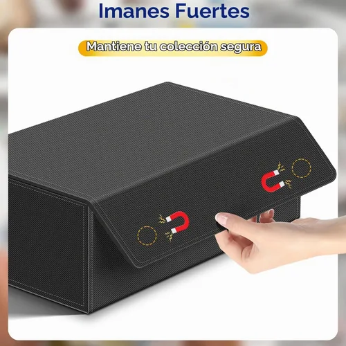 Vista 3 de Homthy Caja de almacenamiento de cubierta de 1200+ cartas para cartas de intercambio, caja de almacenamiento de cartas de cuero Commander con 1200+