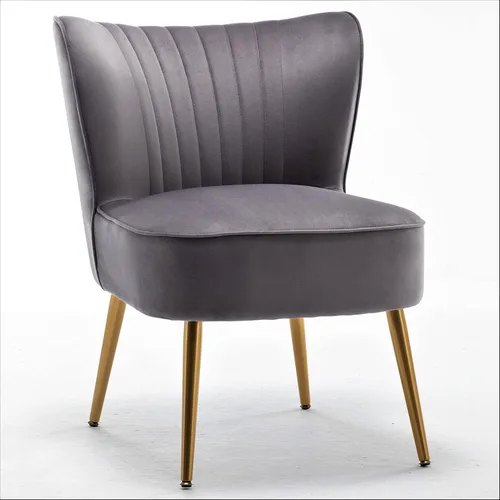 Vista 21 de Container Furniture Direct Silla moderna de terciopelo para sala de estar, dormitorio o entrada, diseño elegante y cómodo sin brazos con patas