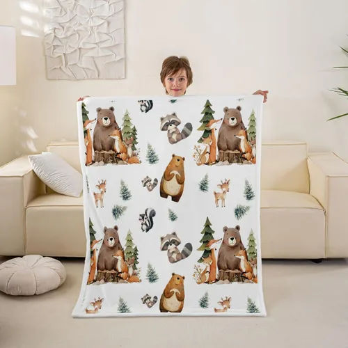 Vista 27 de Erosebridal - Mantas de bebé unisex para niños y niñas, mantas de guardería de animales de granja de minky 40x50, manta sherpa con diseño de tractor