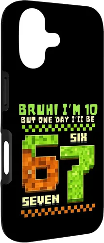 Vista 3 de Bruh I'm 10 But One-Day I'll Be 67 Retro 10th Birthday Kids Case for iPhone 17