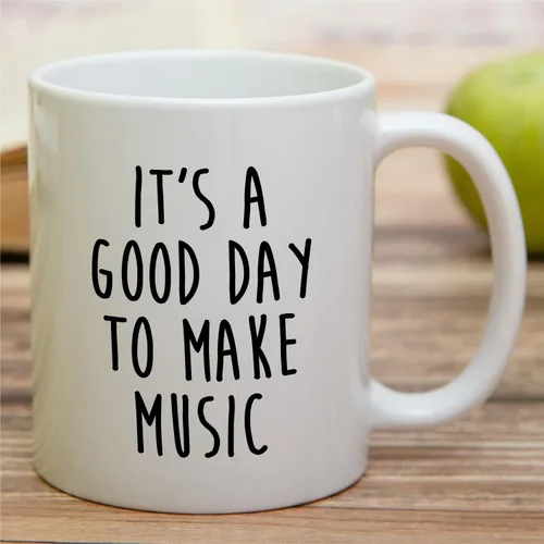 Vista 3 de Retreez Taza de cerámica – Make Music – Taza de café de 11 onzas para los amantes de la música – Regalo de cumpleaños y vacaciones