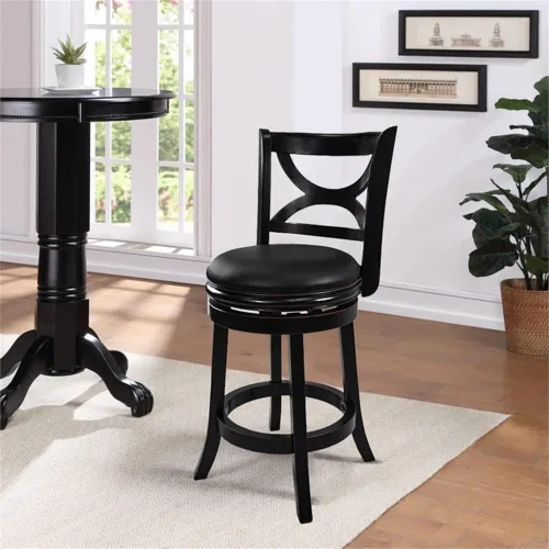 Vista 2 de Boraam Florence Taburete giratorio de madera con altura de mostrador - Black Sandthru