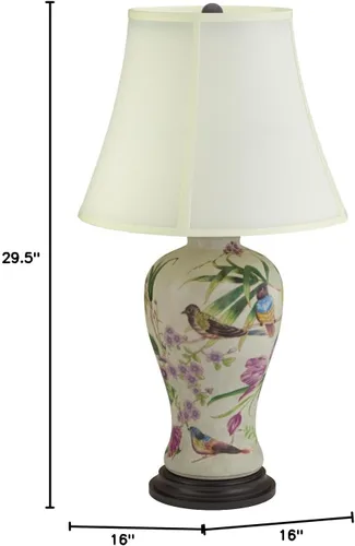Vista 7 de Red Lantern - Lámpara de porcelana (29 pulgadas), floral, color blanco