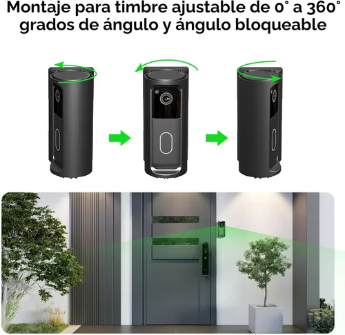 Vista 3 de Soporte para timbre Blink ajustable en ángulo de 360° compatible con timbre de video Blink (modelo 2025), soporte de cámara sin taladrar