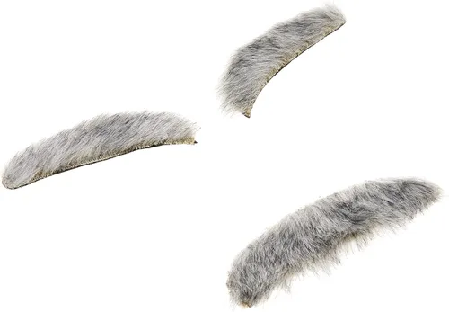 Vista 2 de Juego de vello facial de viejo loco para hombre, bigote y cejas, autoadhesivo, 2piezas