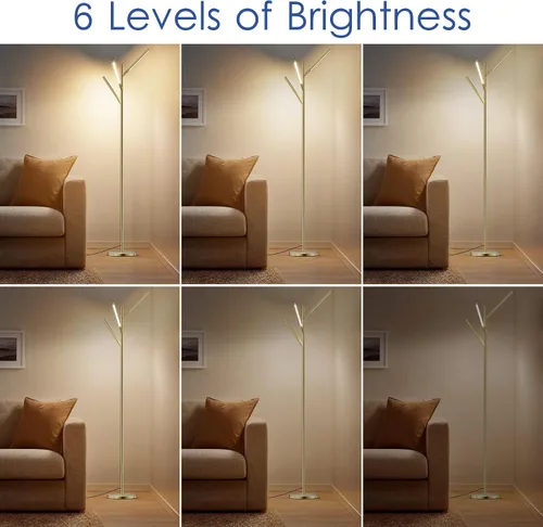 Vista 4 de Aipsun Lámparas de pie para sala de estar 24 W LED modernas lámparas de pie regulable lámpara de pie para sala de estar dormitorio 3000 K