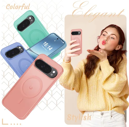 Vista 923 de Funda para Google Pixel 10 Pro XL, cubierta magnética mate, color negro Fit for MagSafe, Screen Protector included, Shockproof Military Grade