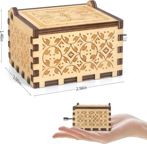 Vista 3 de The Titanic - Caja de música de juguete con manivela de madera tallada con manivela de juguete