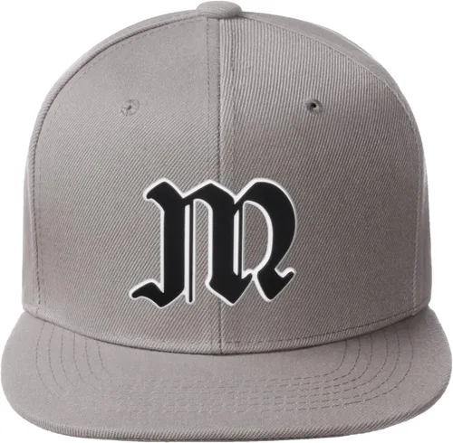 Vista 937 de Daxton Gorra clásica con visera de billete plano con letras del alfabeto inglés antiguo de la A a la Z