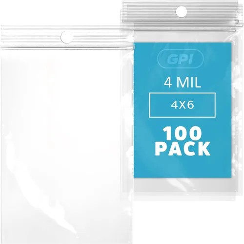 Vista 9 de GPI - Bolsas de plástico transparente con cremallera de 3" x 4", 100 unidades, bolsas de polietileno resistentes de servicio pesado de 4 mil