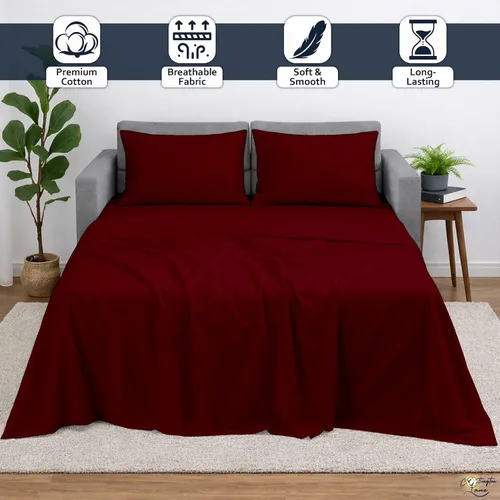 Vista 2 de Cottington Lane Juego de 4 piezas de sábanas para sofá cama tamaño matrimonial, 100% algodón egipcio de alta calidad para sofá cama, sofá biplaza