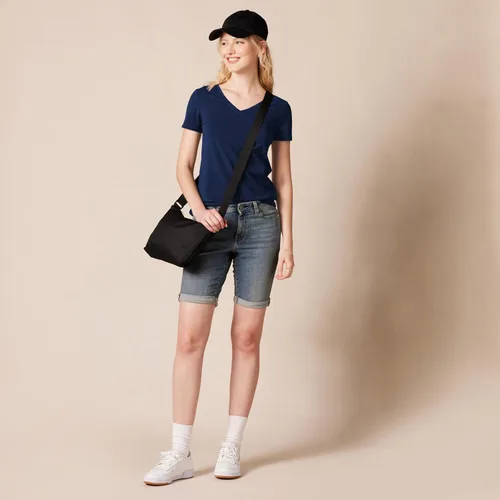 Vista 5 de Tienda Essentials Women's Regular-Fit Short-Sleeve T-Shirt (Crewneck and V-Neck Options), Multipacks